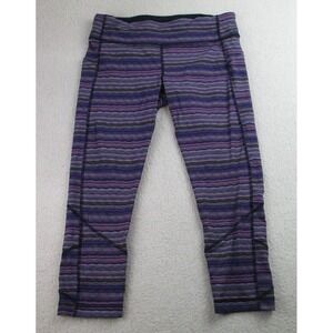 Lululemon Leggings Women Size 10 Space Dye Ultra Violet Pace Rival Crop Athletic